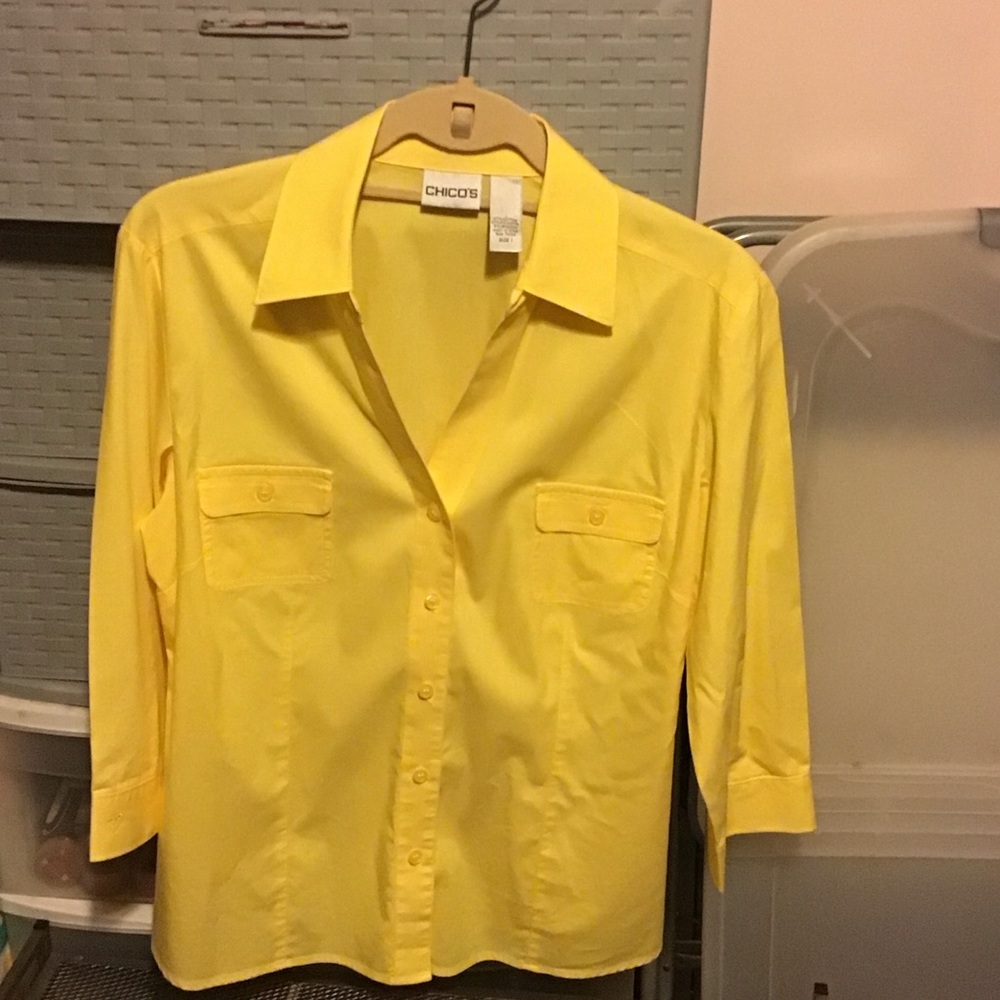 Chico's Sunny Yellow Collared Shirt